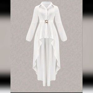 Elegant White High-Low Dress